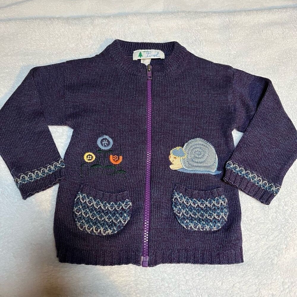 Vintage Baby Tirol Cardigan Wool Blend Nature Lovers Size 18 Months Unisex